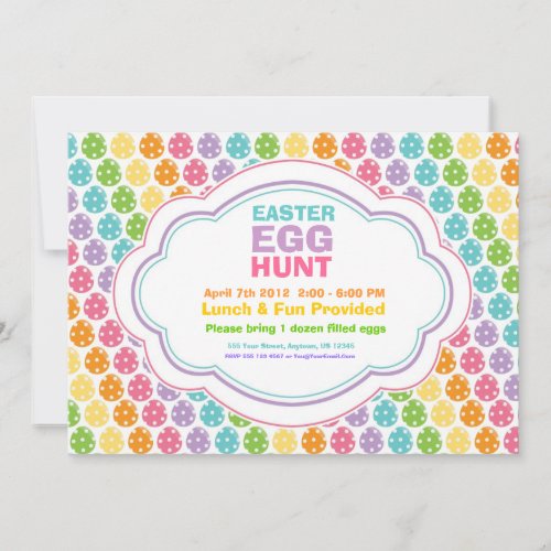 Easter Egg Hunt Rainbow Invitations