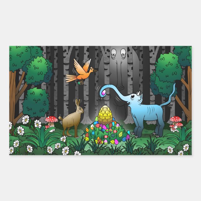 Easter Egg Hunt Rectangular Sticker (Front)