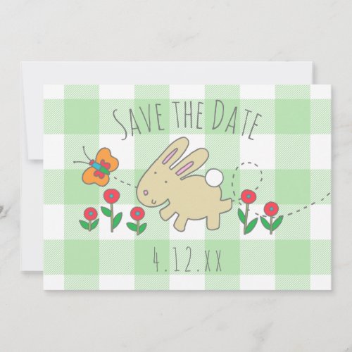 Easter Egg Hunt Save the Date Bunny Rabbit Invite