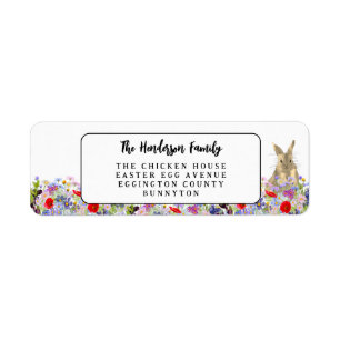 Easter Egg Hunt Spring brunch Bunny Floral Label