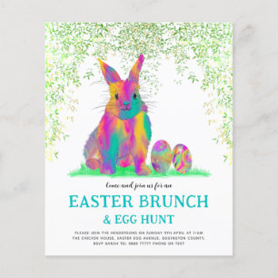 Easter Egg Hunt Spring Brunch Cute Bunny Budget Flyer