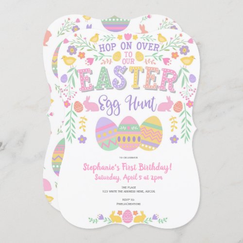 Easter egg hunt Spring Bunny Easter Party Invitation