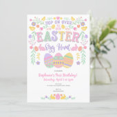 Easter egg hunt, Spring, Bunny, Girl Birthday Invitation (Standing Front)