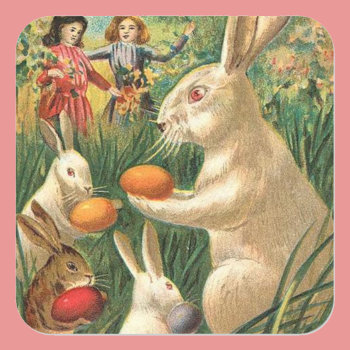 Easter Egg Hunt Square Sticker by Cardgallery at Zazzle