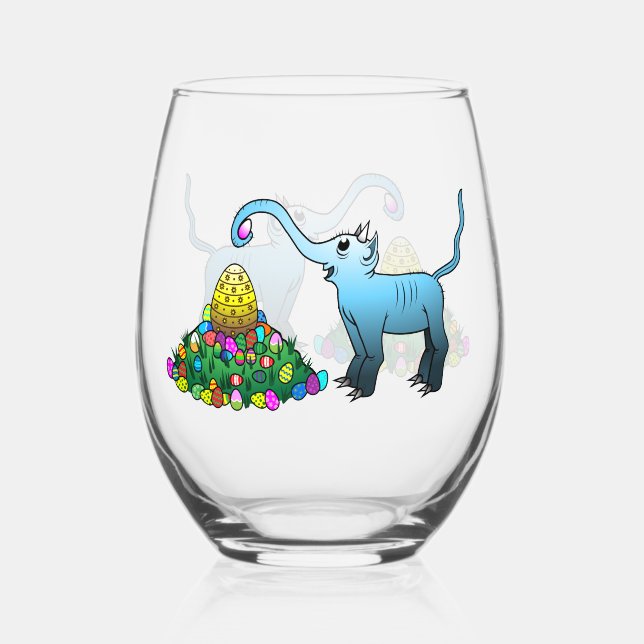 Easter Egg Hunt Stemless Wine Glass (Front)