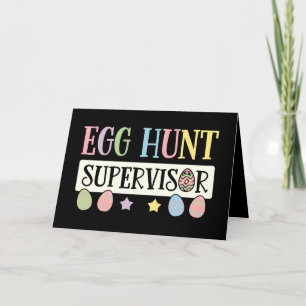 Easter Egg Hunt Supervisor Funny Family Easter Letterpress Thank You Card