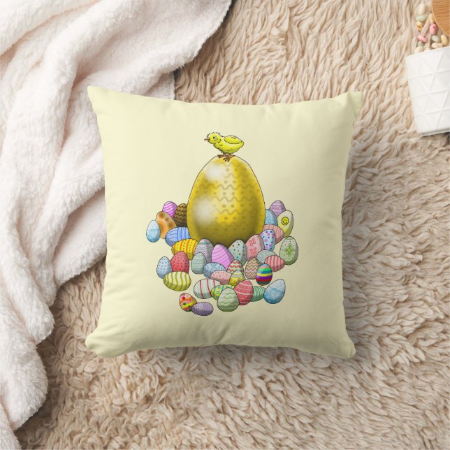 Easter Egg Hunt Throw Pillow (Blanket)