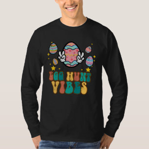 Easter Egg Hunt Vibes Peace Sign Retro Groovy Men  T-Shirt