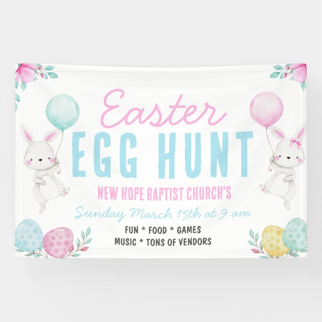 Easter Egg Hunt Vinyl Road Banner (Horizontal)