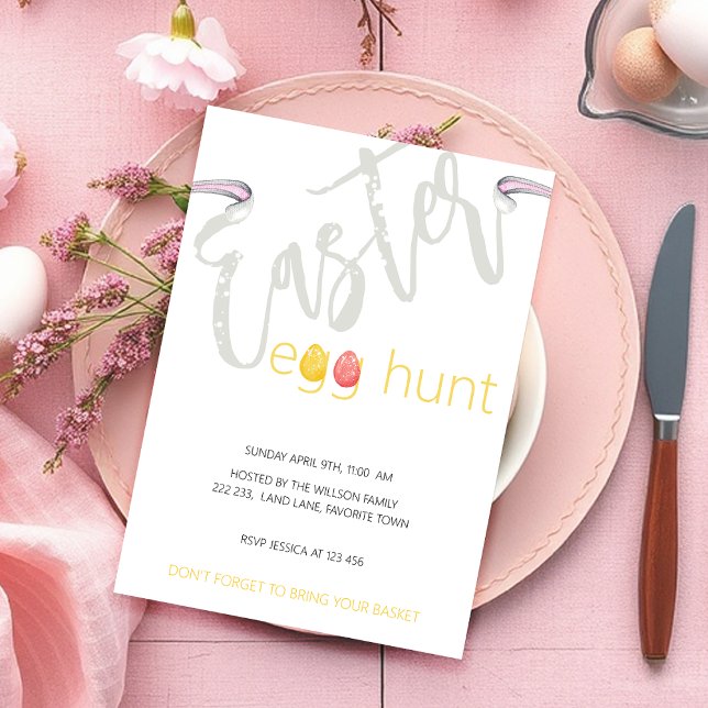 Easter Egg Hunt Watercolor Illustration Invitation (Creator Uploaded)