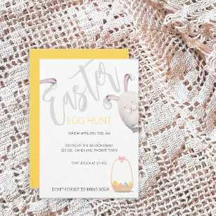 Easter Egg Hunt Watercolor Illustration Invitation
