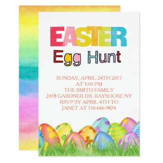 Easter Egg Hunt watercolors Card