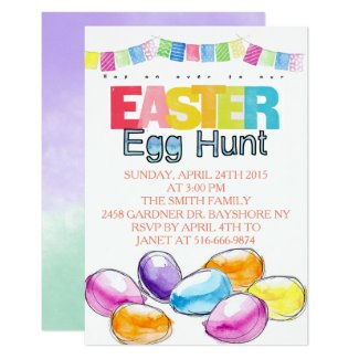 Easter Egg Hunt watercolors Card