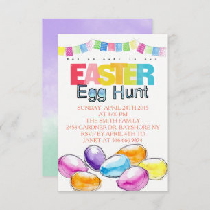 Easter Egg Hunt watercolors Invitation