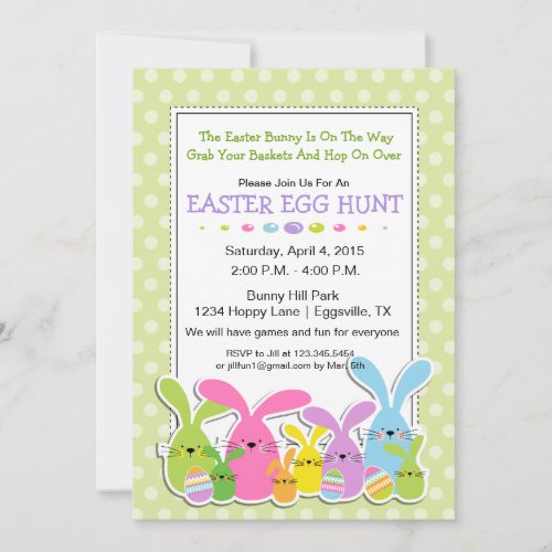 Easter Egg Hunt with Bunnies Invitation
