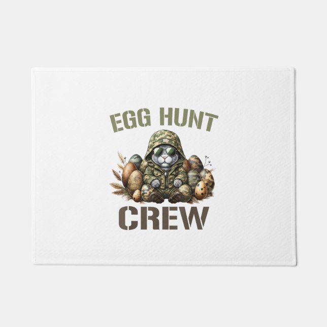Easter Egg Hunter Crew Camo Hunting Easter Day T-S Doormat (Front)