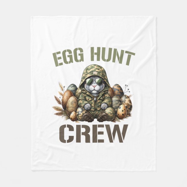 Easter Egg Hunter Crew Camo Hunting Easter Day T-S Fleece Blanket (Front)