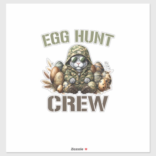 Easter Egg Hunter Crew Camo Hunting Easter Day T-S Sticker (Sheet)