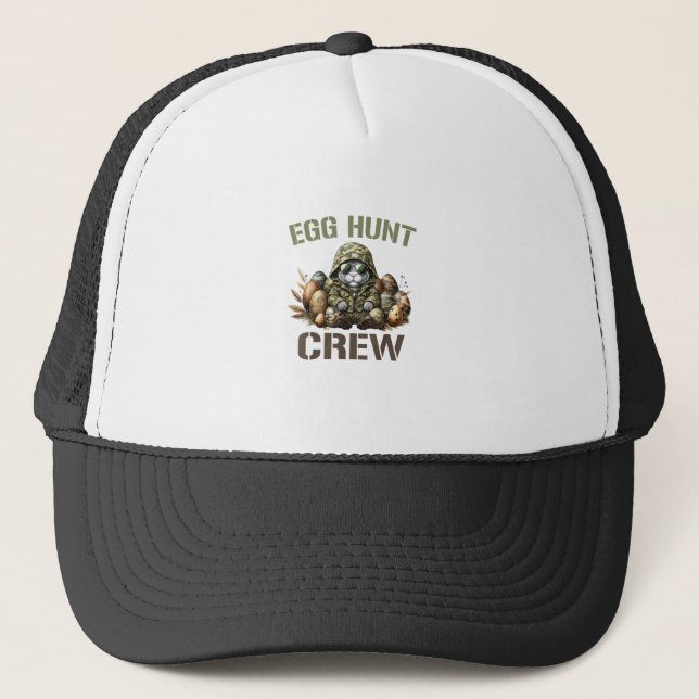 Easter Egg Hunter Crew Camo Hunting Easter Day T-S Trucker Hat (Front)