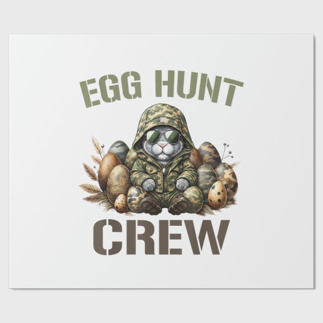 Easter Egg Hunter Crew Camo Hunting Easter Day T-S Wrapping Paper (Flat)