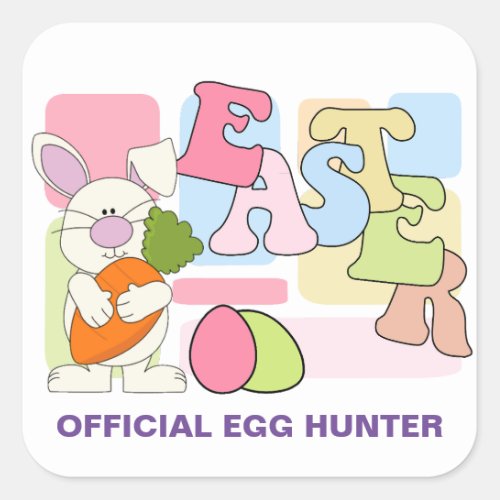 Easter Egg Hunter Easter Square Sticker