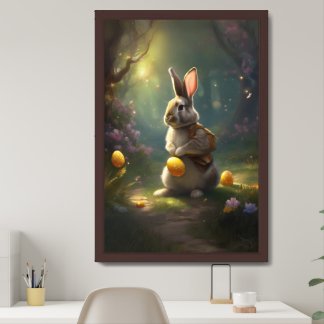 Easter Egg-Hunting Bunny Wall Decor