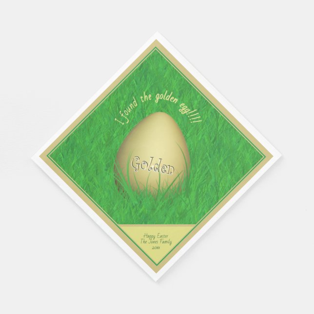 Easter Egg - I Found The Golden Egg - Your Msg Napkins (Corner)