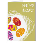 Easter Egg in Nest on Green Background (Front)