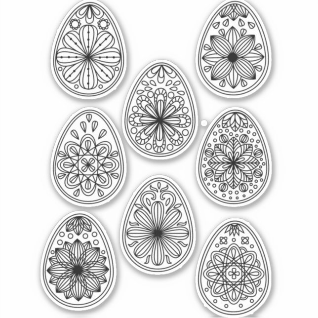 Easter Egg Line Art Sticker (Front)