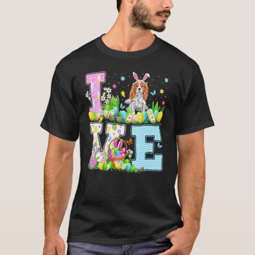Easter Egg Love Cavalier King Charles Spaniel Dog  T_Shirt