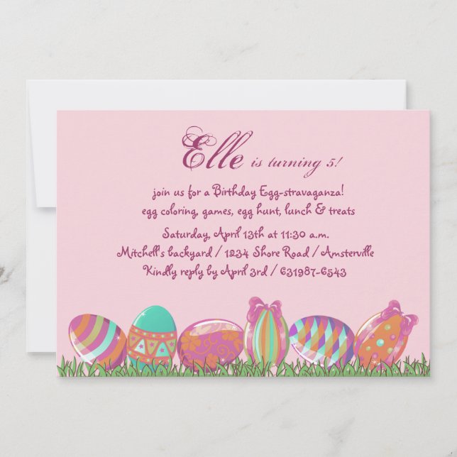 Easter Egg March, Holiday Birthday  Party Invitati Invitation (Front)
