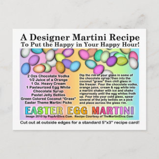 Easter Egg Martini Recipe Card Postcard