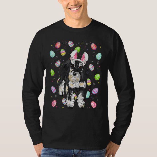 Easter Egg   Miniature Schnauzer Dog Easter Sunday T-Shirt (Front)