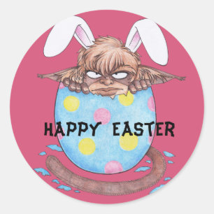 Easter Egg Monkey Gnome Classic Round Sticker