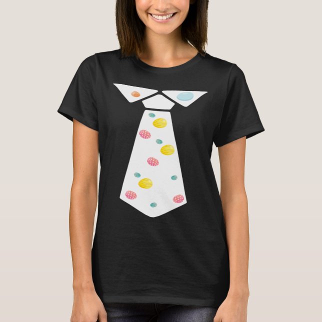 Easter Egg Neck Tie Cool Easter Celebration Costum T-Shirt (Front)