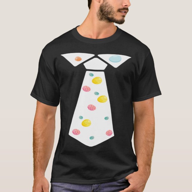 Easter Egg Neck Tie Cool Easter Celebration Costum T-Shirt (Front)