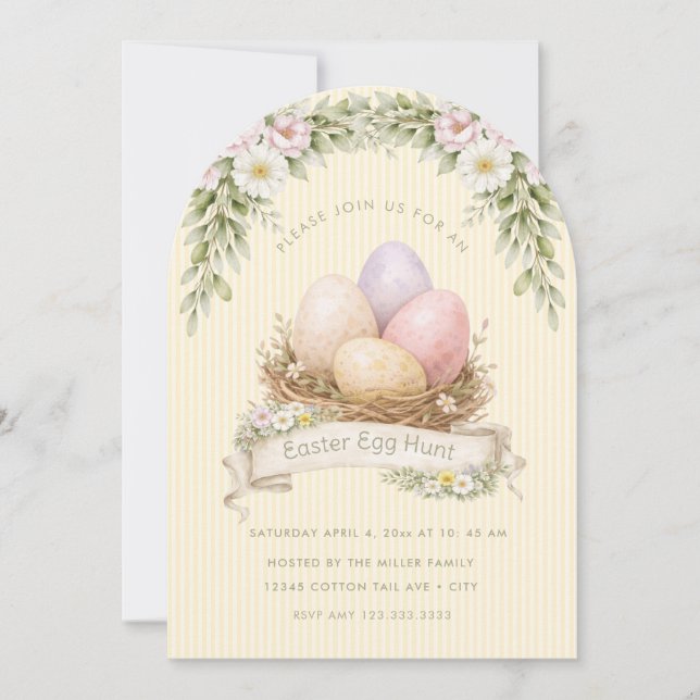 Easter Egg Nest | Easter Egg Hunt Invitation (Front)
