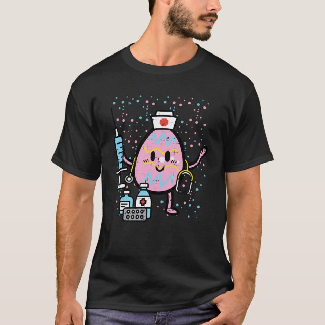 Easter Egg Nicu Nurse Cute Picu Baby RN ER Scrub T T-Shirt (Front)