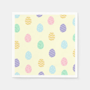 Easter Egg on Pastel Yellow Napkins