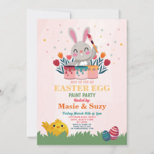 Easter Egg Paint Party Invite Decorate Eggs
