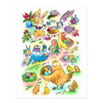 Easter egg party postcard