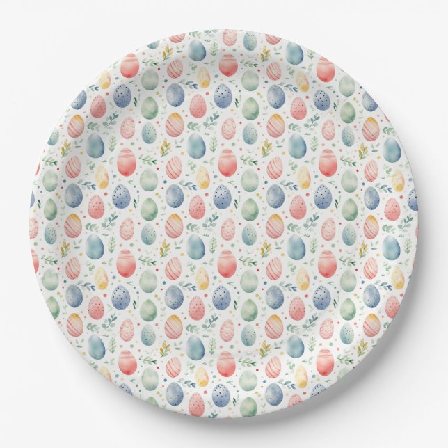 Easter Egg Pastel Serenade Paper Plates (Front)