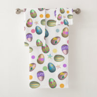 Easter Egg Pattern Bath Towel Set