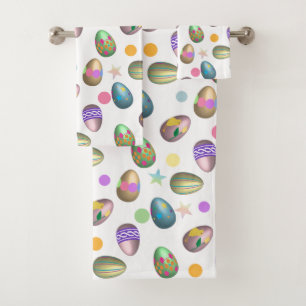 Easter Egg Pattern Bath Towel Set