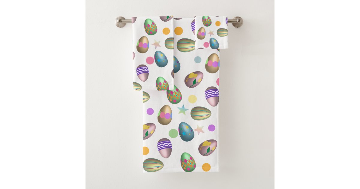 Easter Egg Pattern Bath Towel Set Zazzle
