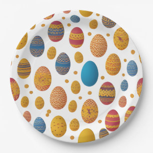 Easter Egg Pattern Paper Plates