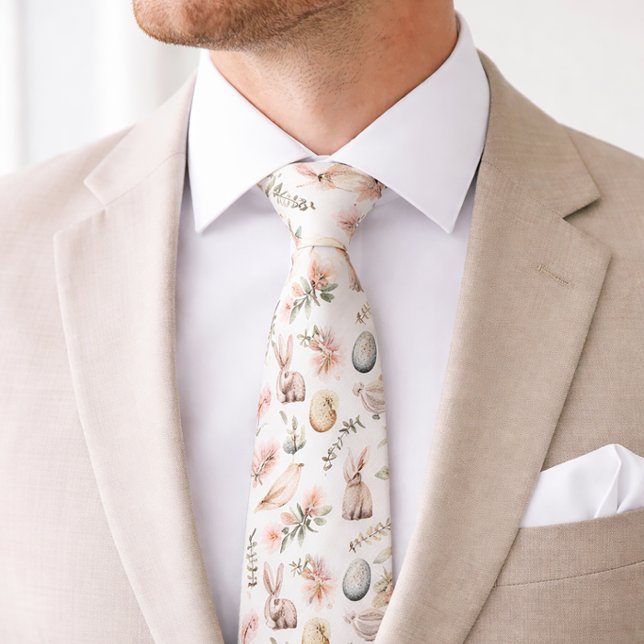 Easter Egg Pattern Spring Pastel Festive Holiday G Neck Tie (Creator Uploaded)