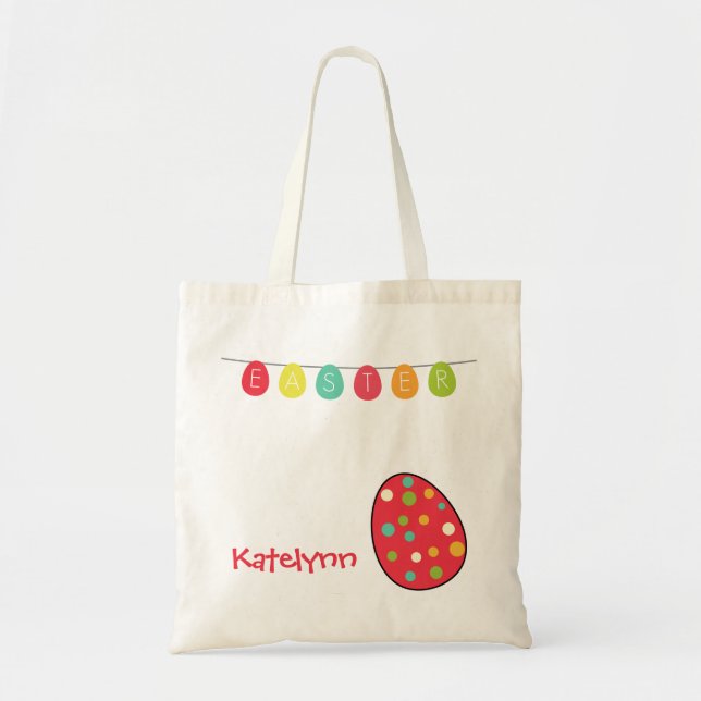Easter Egg Personalized Custom Tote Bag (Front)