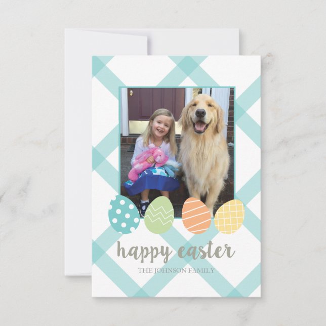 Easter Egg Photo Card Blue (Front)