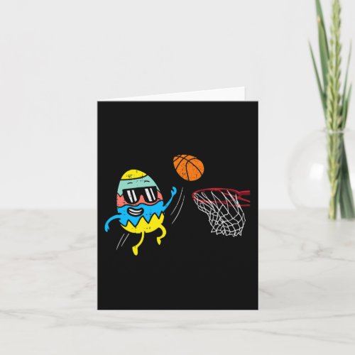 Easter Egg Playing Basketball Cute Sports Men Boys Card